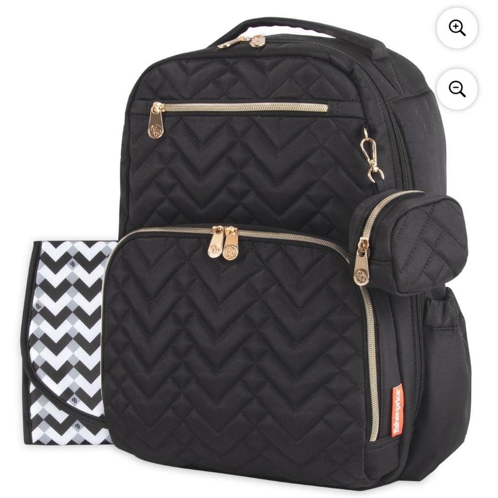 Fisher-Price Black Quilted Baby Bag